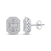 Thumbnail Image 3 of Octagon & Baguette-Cut Diamond Stud Earrings 1 ct tw 10K White Gold