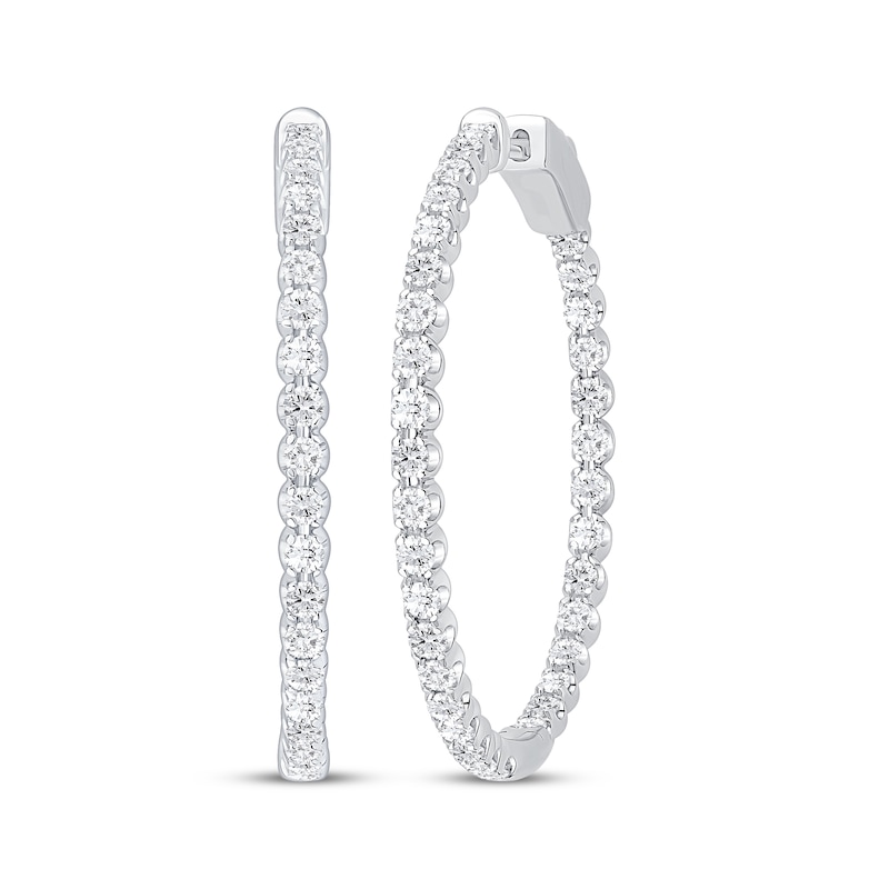 Main Image 1 of Diamond Inside-Out Hoop Earrings 2 ct tw 10K White Gold