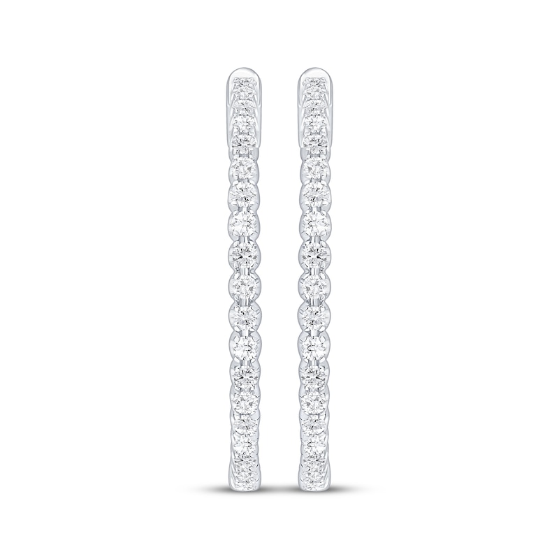 Main Image 2 of Diamond Inside-Out Hoop Earrings 2 ct tw 10K White Gold