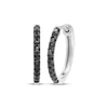Thumbnail Image 1 of Black Diamond Hoop Earrings 1/4 ct tw 10K White Gold