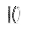 Thumbnail Image 1 of Black Diamond Hoop Earrings 1/3 ct tw 10K White Gold