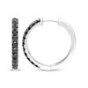 Thumbnail Image 3 of Black Diamond Hoop Earrings 1/3 ct tw 10K White Gold