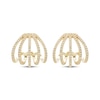 Thumbnail Image 2 of Diamond Split Multi-RowJ-Hoop Earrings 1/3 ct tw 10K Yellow Gold