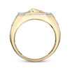 Thumbnail Image 3 of Men's White & Black Diamond Face of Jesus Signet Ring 1 ct tw 10K Yellow Gold