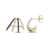 Thumbnail Image 3 of Black & White Diamond Split Multi-Row J-Hoop Earrings 1/3 ct tw 10K Yellow Gold