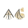 Thumbnail Image 1 of Black & White Diamond Split Multi-Row J-Hoop Earrings 1/3 ct tw 10K Yellow Gold
