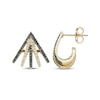 Thumbnail Image 3 of Black & White Diamond Split Multi-Row J-Hoop Earrings 1/3 ct tw 10K Yellow Gold