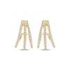 Thumbnail Image 2 of Diamond Split Three-Row J-Hoop Earrings 1/6 ct tw 10K Yellow Gold
