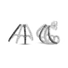 Thumbnail Image 1 of Black & White Diamond Multi-Row J-Hoop Earrings 1/3 ct tw 10K White Gold