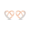 Thumbnail Image 1 of Diamond Heart Pretzel Stud Earrings 1/15 ct tw 10K Rose Gold