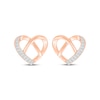 Thumbnail Image 2 of Diamond Heart Pretzel Stud Earrings 1/15 ct tw 10K Rose Gold