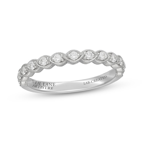Neil Lane Artistry Heritage Lab-Grown Diamond Wedding Band 1/4 ct tw 14K White Gold