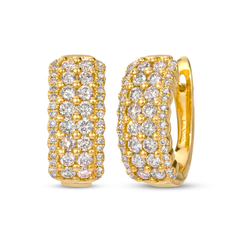Main Image 1 of Le Vian Diamond Four-Row Hoop Earrings 1-1/2 ct tw 14K Honey Gold