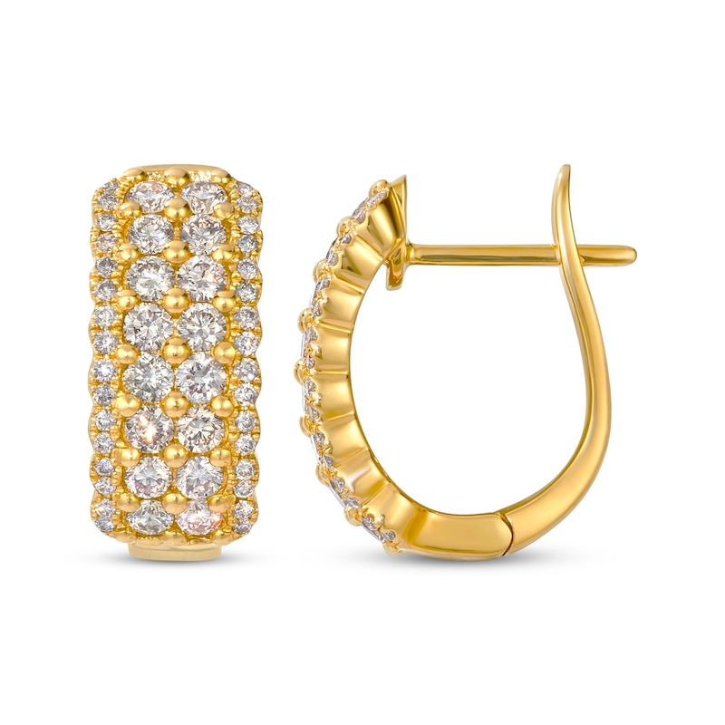 Main Image 3 of Le Vian Diamond Four-Row Hoop Earrings 1-1/2 ct tw 14K Honey Gold