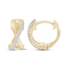 Thumbnail Image 0 of Diamond Mini Crossover Huggie Hoop Earrings 1/15 ct tw 10K Yellow Gold