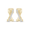 Thumbnail Image 1 of Diamond Mini Crossover Huggie Hoop Earrings 1/15 ct tw 10K Yellow Gold