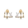 Thumbnail Image 2 of Diamond &quot;X&quot; Mini J-Hoop Earrings 1/10 ct tw 10K Yellow Gold