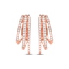 Thumbnail Image 2 of Diamond Three-Row Staggered Huggie Hoop Earrings 1/4 ct tw 10K Rose Gold