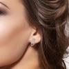 Thumbnail Image 4 of Diamond Three-Row Staggered Huggie Hoop Earrings 1/4 ct tw 10K White Gold