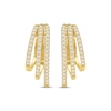 Thumbnail Image 2 of Diamond Three-Row Staggered Huggie Hoop Earrings 1/4 ct tw 10K Yellow Gold