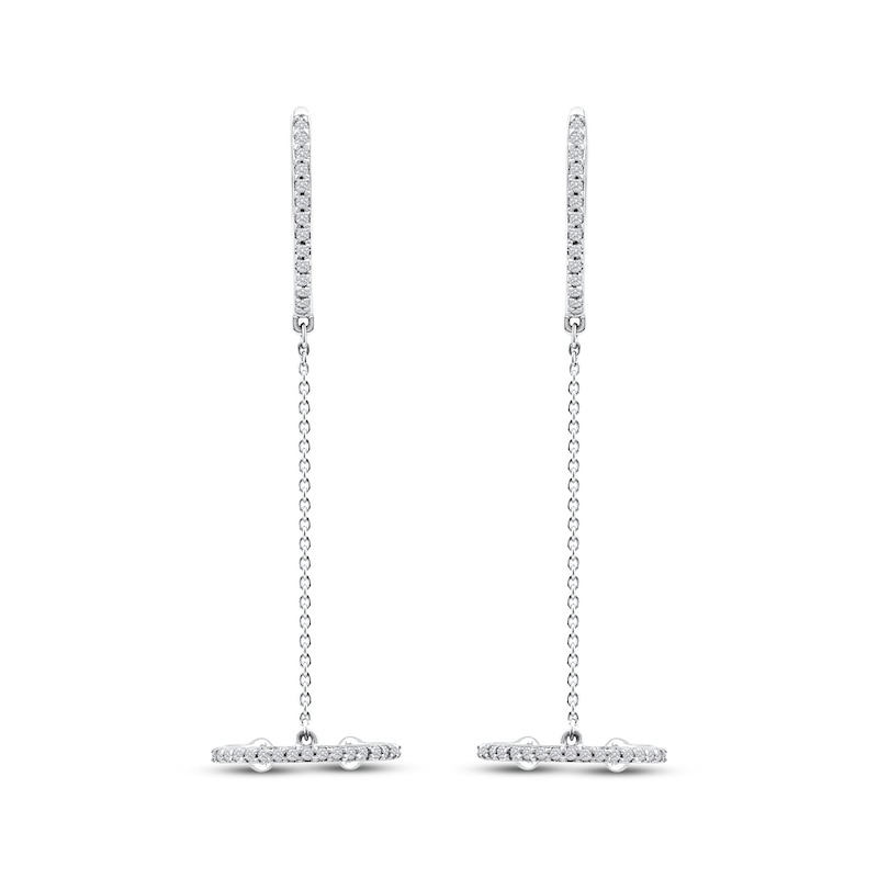 Main Image 3 of Diamond Huggie Hoop Cuff Earrings 1/4 ct tw 10K White Gold