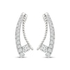 Thumbnail Image 1 of Threads of Love Diamond Curved Bar Earrings 1/2 ct tw 10K White Gold