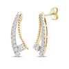 Thumbnail Image 0 of Threads of Love Diamond Curved Bar Earrings 1/2 ct tw 10K Yellow Gold