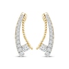 Thumbnail Image 1 of Threads of Love Diamond Curved Bar Earrings 1/2 ct tw 10K Yellow Gold