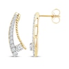 Thumbnail Image 2 of Threads of Love Diamond Curved Bar Earrings 1/2 ct tw 10K Yellow Gold