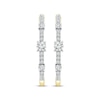 Thumbnail Image 2 of Memories, Moments, Magic Diamond Three-Stone Hoop Earrings 1/2 ct tw 10K Yellow Gold
