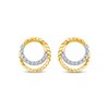 Thumbnail Image 2 of Threads of Love Diamond Double Circle Stud Earrings 1/10 ct tw 10K Yellow Gold
