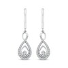 Thumbnail Image 2 of Threads of Love Diamond Infinity Dangle Hoop Earrings 1/2 ct tw 10K White Gold