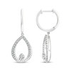Thumbnail Image 3 of Threads of Love Diamond Crossover Teardrop Dangle Hoop Earrings 1/2 ct tw 10K White Gold