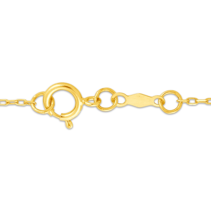 Main Image 3 of Baguette & Round-Cut DIamond Swirl Necklace 1 ct tw 10K Yellow Gold 18&quot;