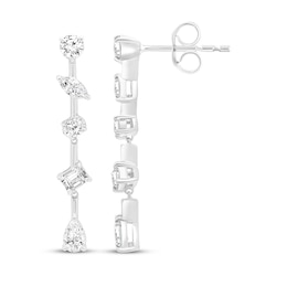 All You Are Multi-Shape Lab-Grown Diamond Drop Earrings 1-1/2 ct tw 14K White Gold