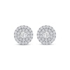 Thumbnail Image 2 of THE LEO Diamond Double Halo Stud Earrings 1 ct tw 14K White Gold