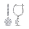 Thumbnail Image 3 of THE LEO Diamond Multi-Stone Hoop Dangle Earrings 5/8 ct tw 14K White Gold