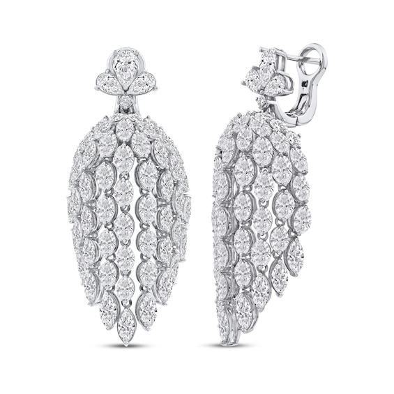 Pear, Oval, Marquise & Round-Cut Diamond Drape Earrings 20 ct tw 14K White Gold