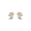 Thumbnail Image 2 of Marquise, Baguette & Round-Cut Diamond Cluster Stud Earrings 3/8 ct tw 10K Yellow Gold
