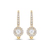 Thumbnail Image 2 of Diamond Halo Drop Earrings 1/2 ct tw 10K Yellow Gold