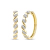 Thumbnail Image 1 of Diamond Twist Hoop Earrings 1/4 ct tw 10K Yellow Gold
