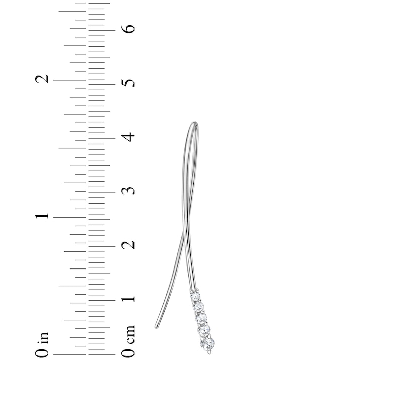 Main Image 4 of Diamond Threader Earrings 1/2 ct tw 10K White Gold