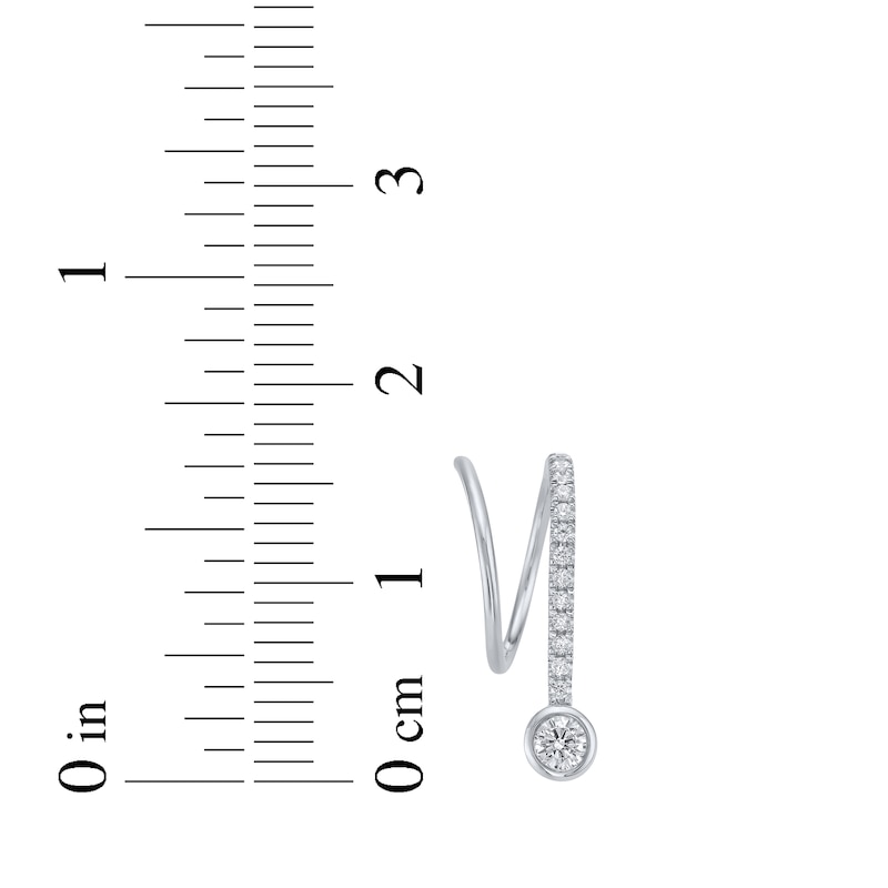 Main Image 4 of Diamond Threader Drop Earrings 1/4 ct tw 10K White Gold