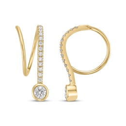 Diamond Threader Drop Earrings 1/4 ct tw 10K Yellow Gold