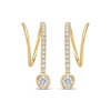 Thumbnail Image 2 of Diamond Threader Drop Earrings 1/4 ct tw 10K Yellow Gold