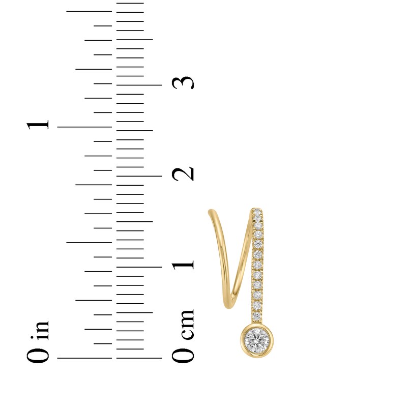Main Image 4 of Diamond Threader Drop Earrings 1/4 ct tw 10K Yellow Gold