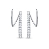 Thumbnail Image 2 of Diamond Huggie J-Hoop Earrings 1/3 ct tw 10K White Gold