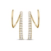 Thumbnail Image 2 of Diamond Huggie J-Hoop Earrings 1/3 ct tw 10K Yellow Gold