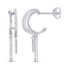 Thumbnail Image 1 of Diamond Two-Row J-Hoop Double Dangle Earrings 1/6 ct tw 10K White Gold