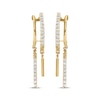 Thumbnail Image 2 of Diamond Two-Row J-Hoop Dangle Earrings 1/6 ct tw 10K Yellow Gold
